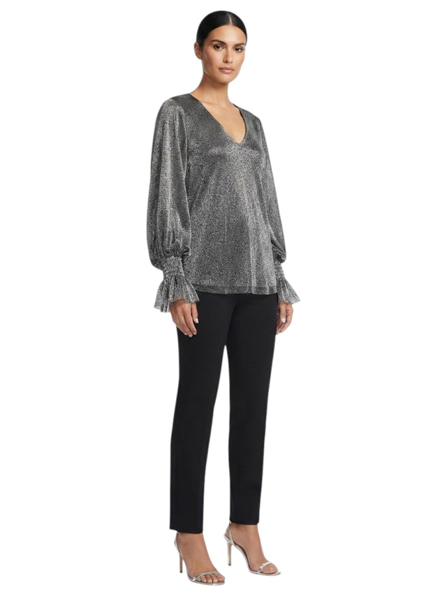 Image for Women's Plain Glitter Top,Silver
