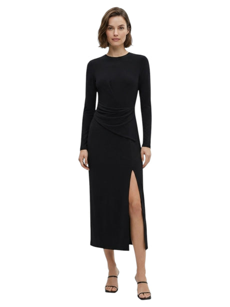 Image for Women's Plain Solid Dress,Black
