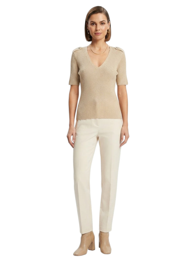Image for Women's Ribbed Top,Beige
