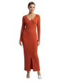 Image for Women's Ribbed Dress,Brick