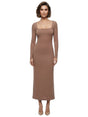 Image for Women's Plain Solid Dress,Brown