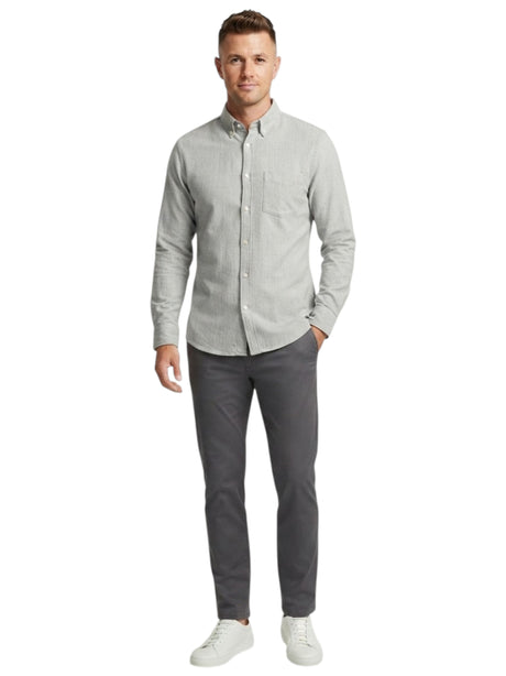Image for Men's Plain Solid Dress Shirt,Grey