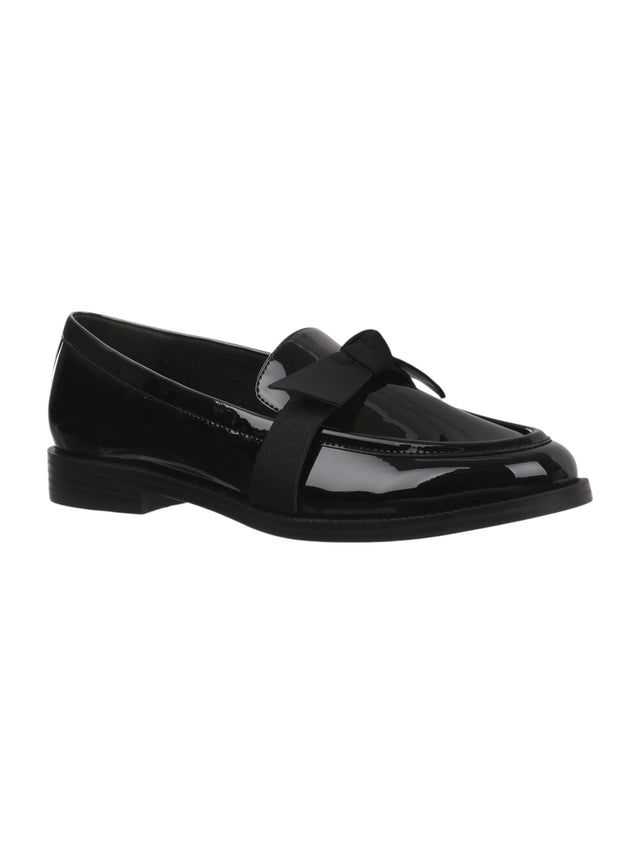 Image for Women's Plain Bow Loafers,Black