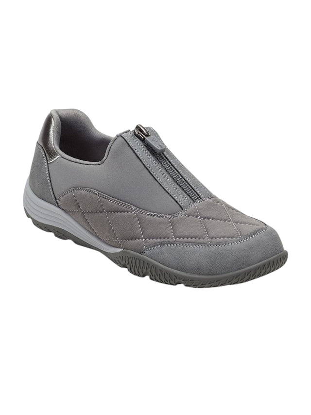 Image for Women's Quilted Zip Front Sneakers,Grey