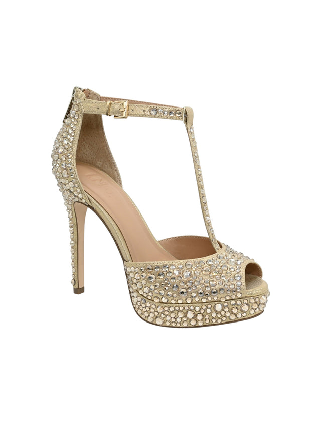 Image for Women's Chacey Bling Pumps Sparkling Stone Heeled Shoes,Gold