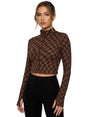 Image for Women's Plaid Top,Brown