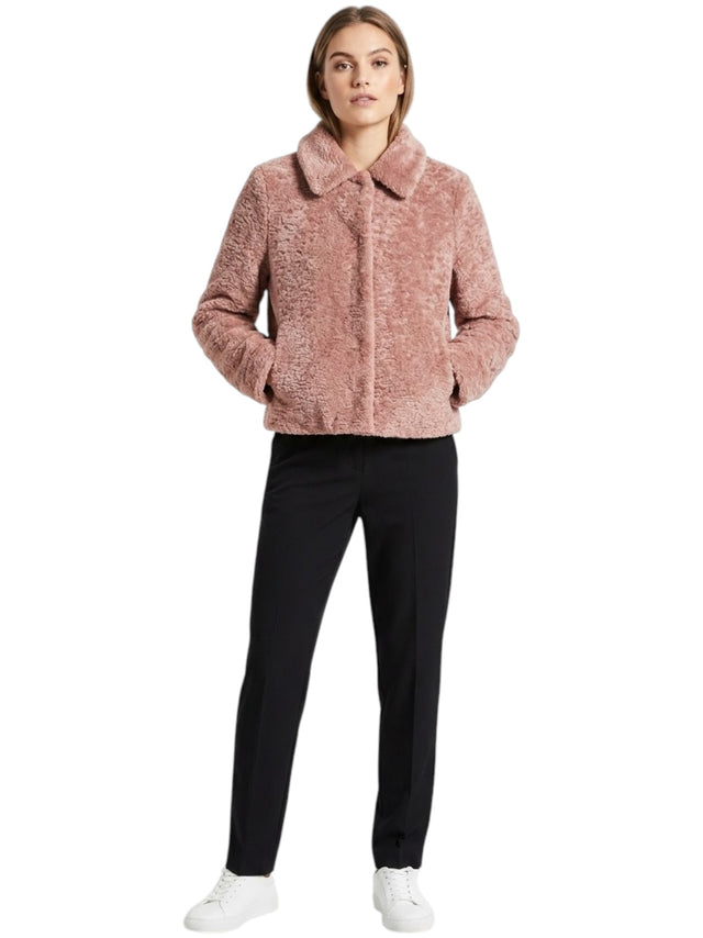 Image for Women's Plain Faux Fur Jackets,Dark Rose
