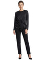 Image for Women's Plain Satain Top,Black