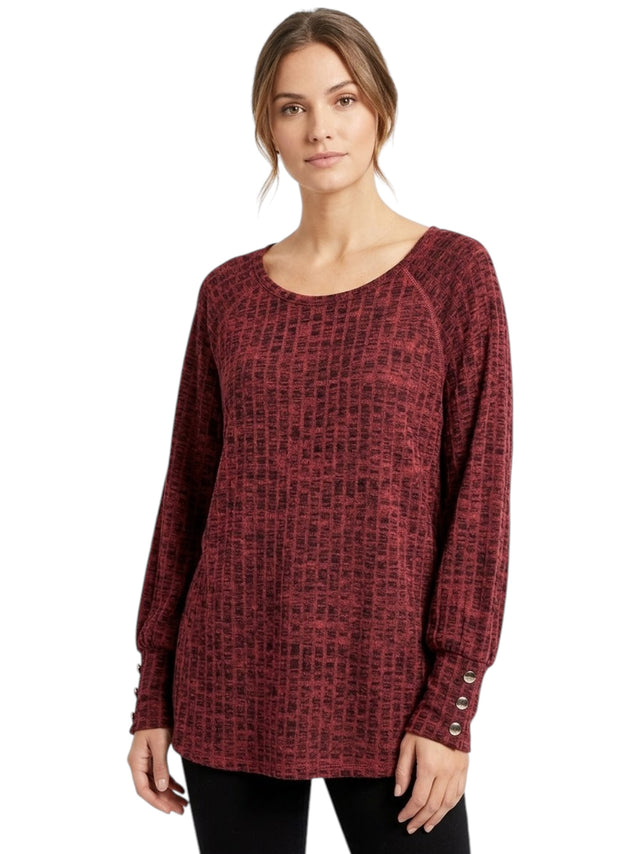 Image for Women's Textured Top,Burgandy