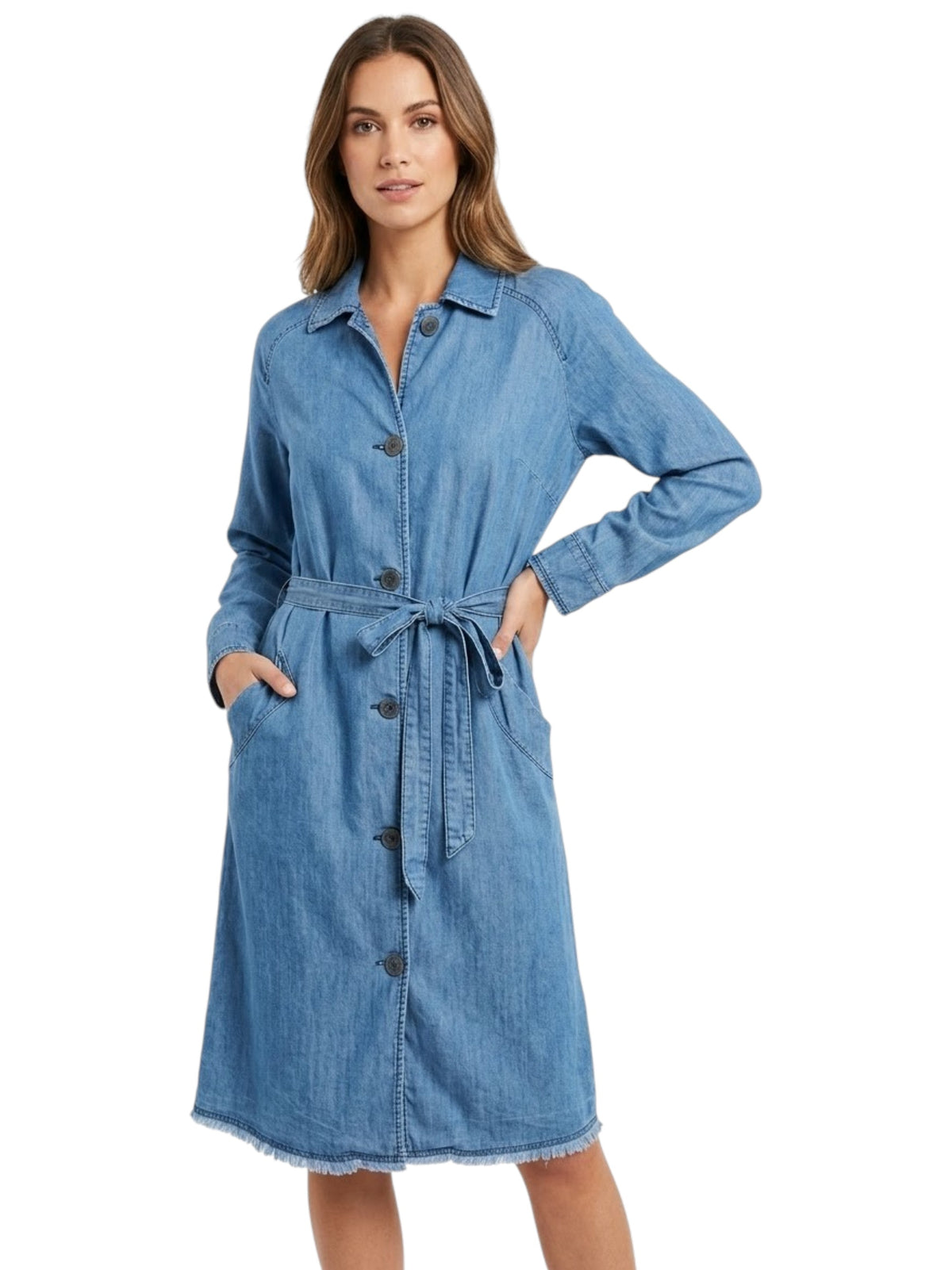 Image for Women's Plain Denim Dress,Blue