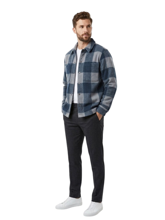Image for Men's Plaid Dress Shirt,Navy