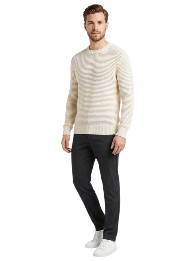 Image for Men's Textured Knitted Sweater,Beige