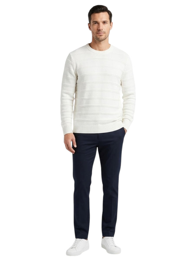 Image for Men's Textured Knitted Sweater,White