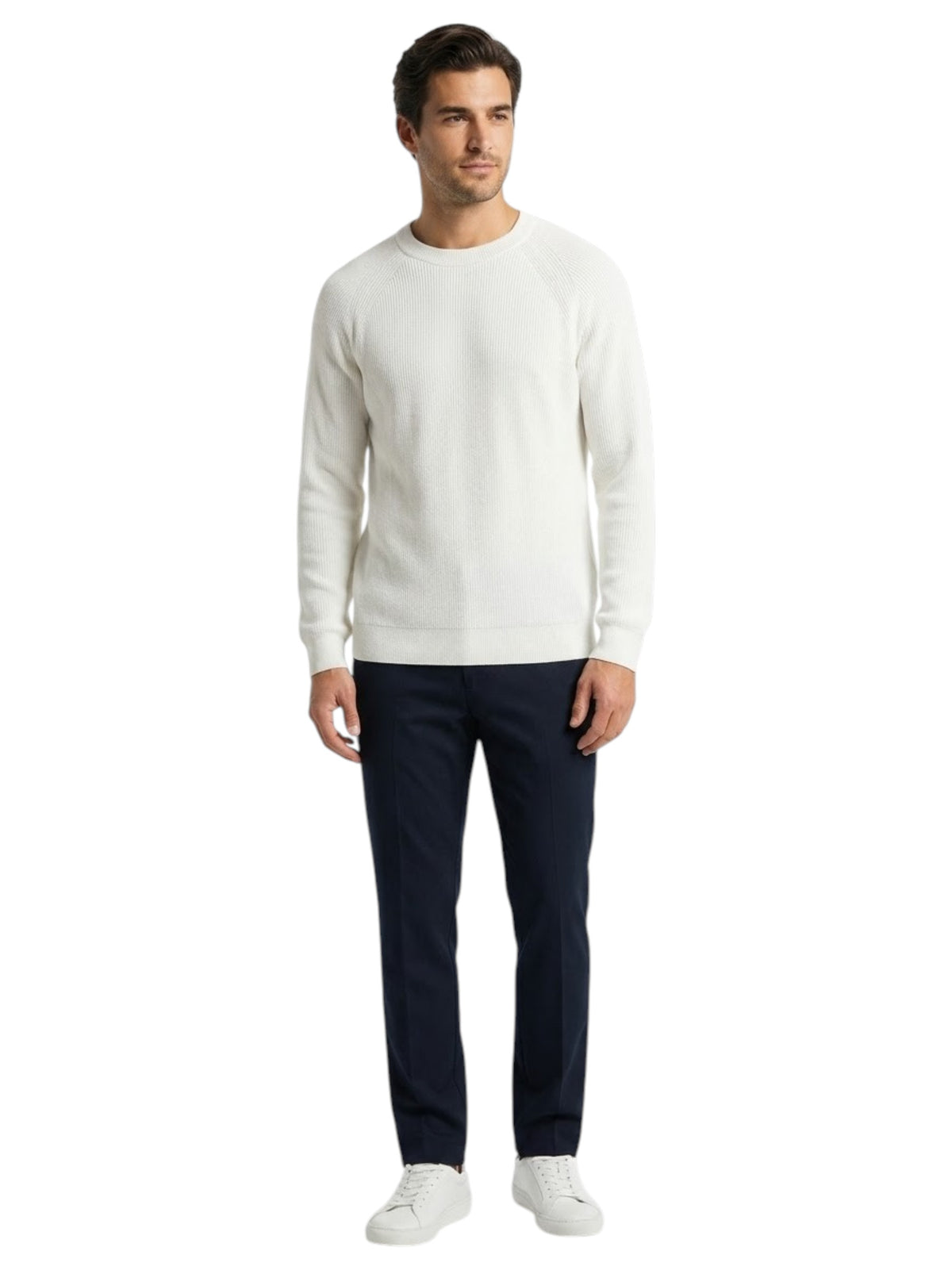 Image for Men's Textured Knitted Sweater,White