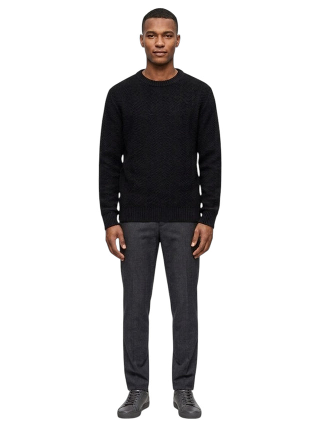 Image for Men's Textured Knitted Sweater,Black