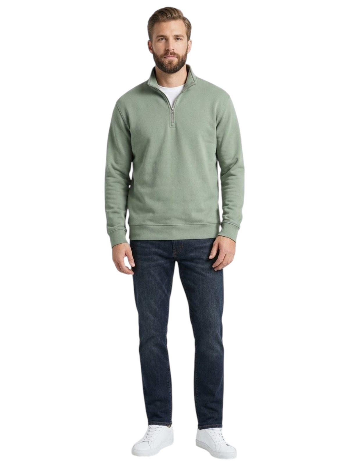 Image for Men's Plain Solid Sweater,Olive