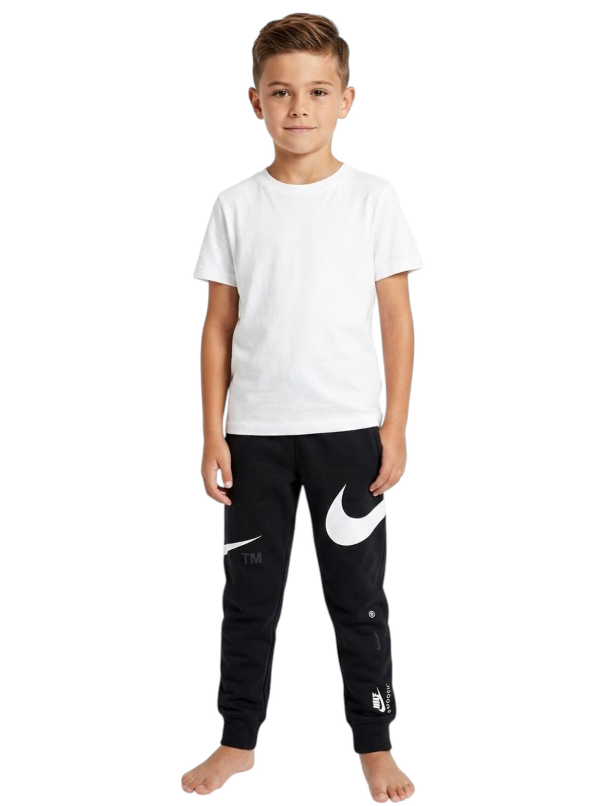 Image for Kids Boy's  Brand Logo Printed Pan ts,Black