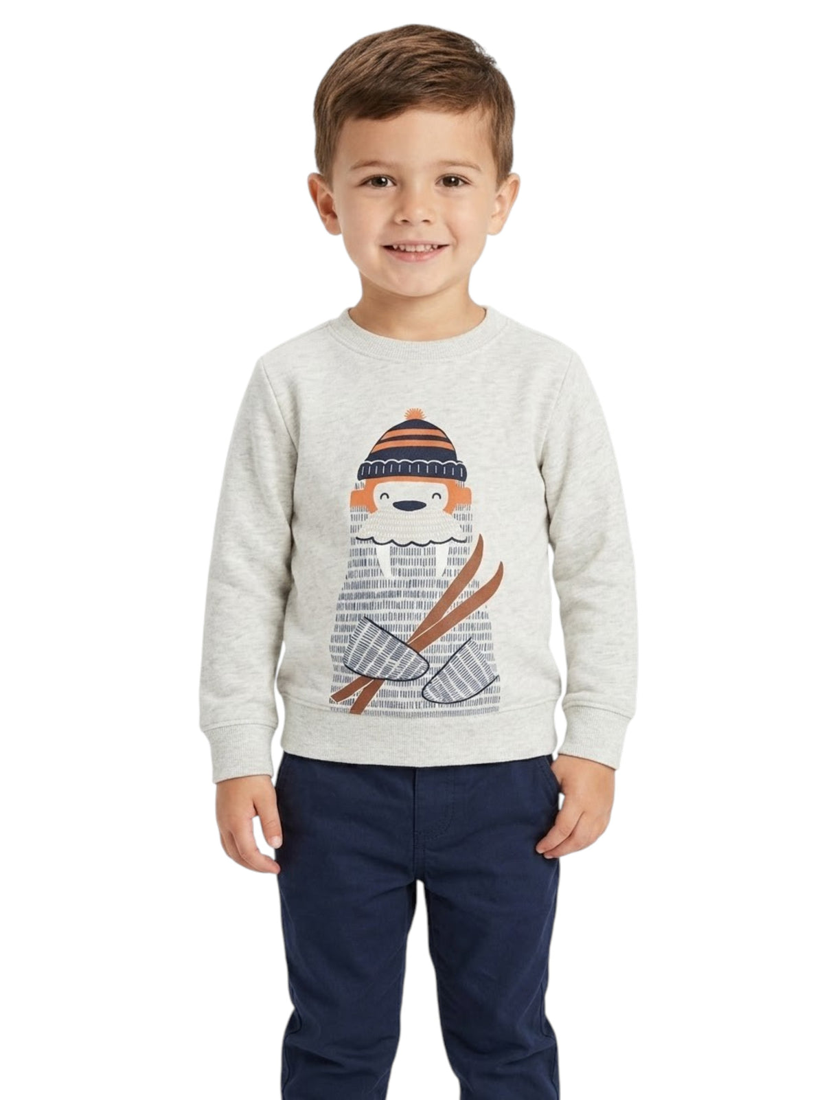 Image for Kids Boy's Printed Sweater,Grey