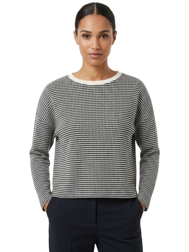 Image for Women's Knitted Top,Black/White