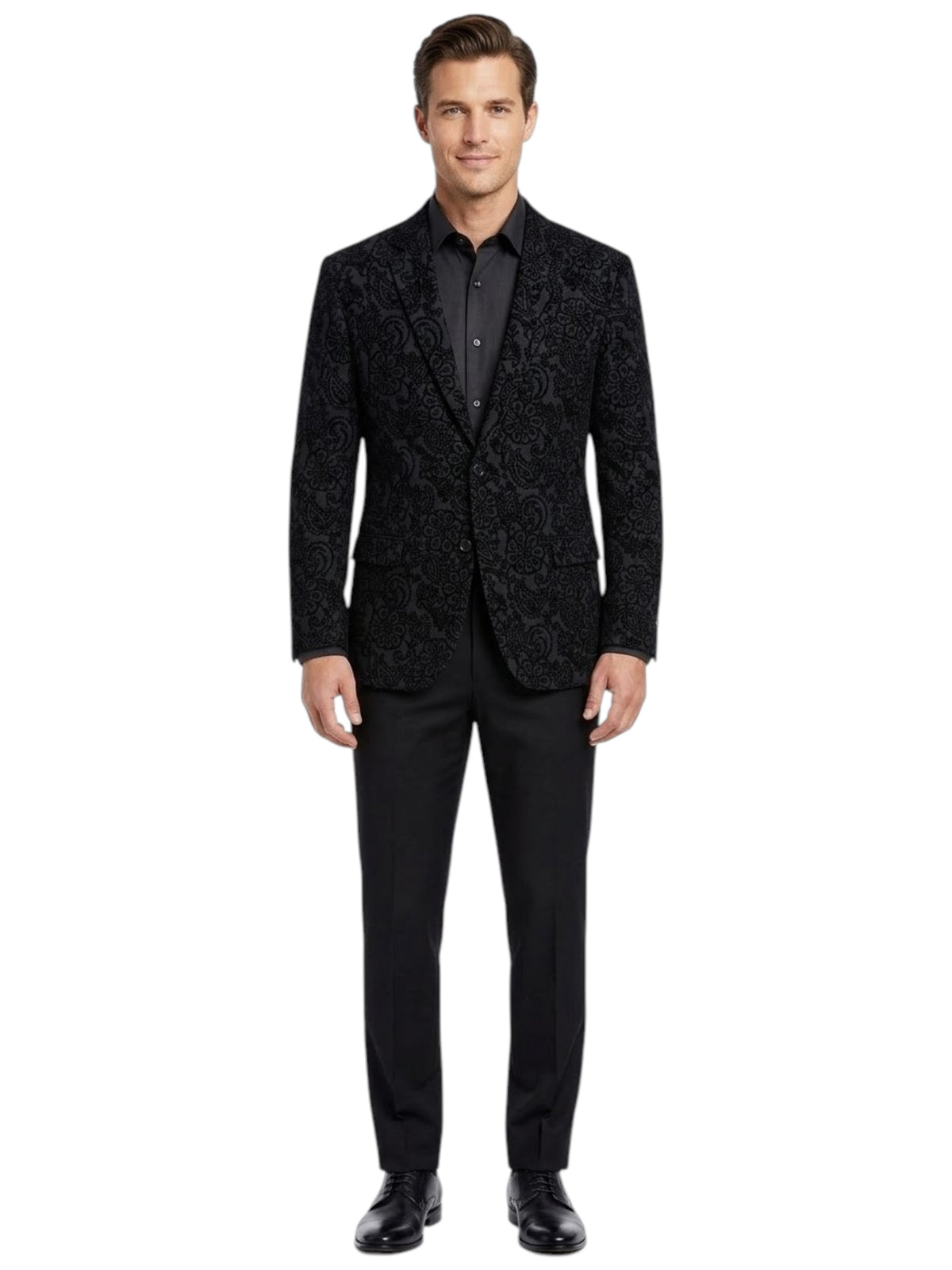 Image for Men's Printed Blazer,Black