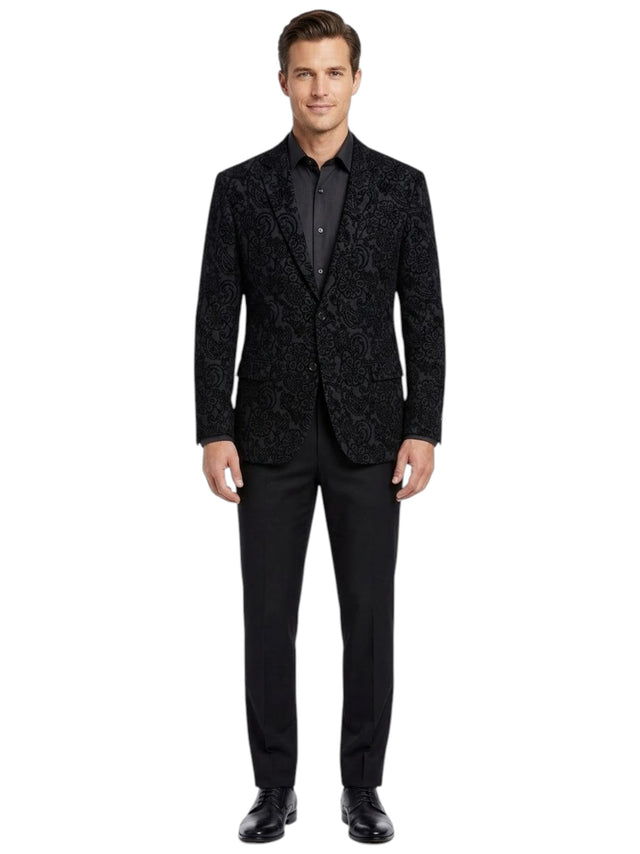 Image for Men's Printed Blazer,Black