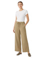 Image for Women's Plain Solid Linen Pant,Olive Beige
