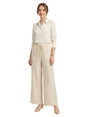 Image for Women's Plain Solid Linen Pant,Beige