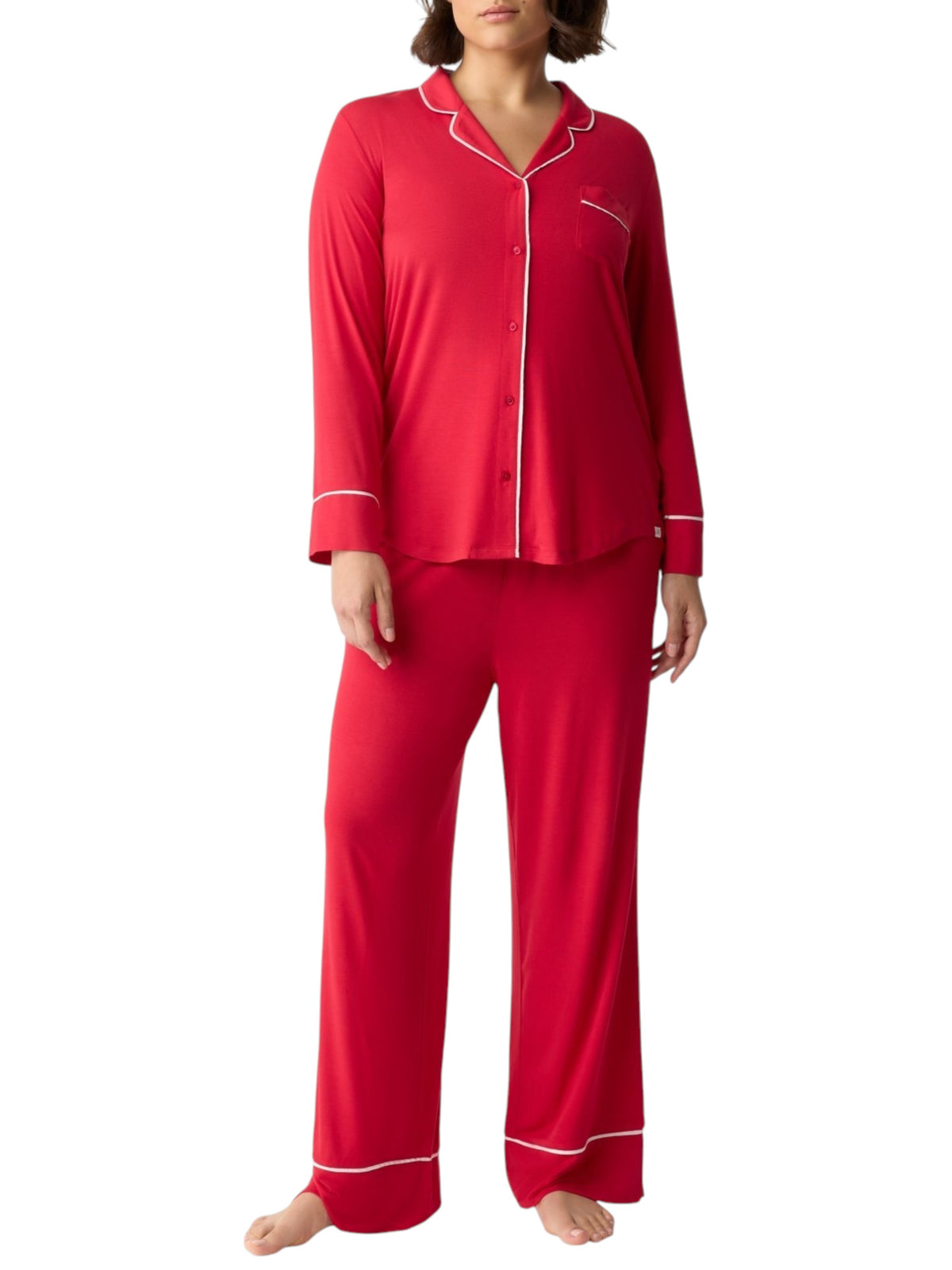 Image for Women's Plain Solid Sleepwear Set 2Pieces,Red