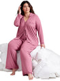 Image for Women's Plain Solid Sleepwear Set 2Pieces,Berry Pink