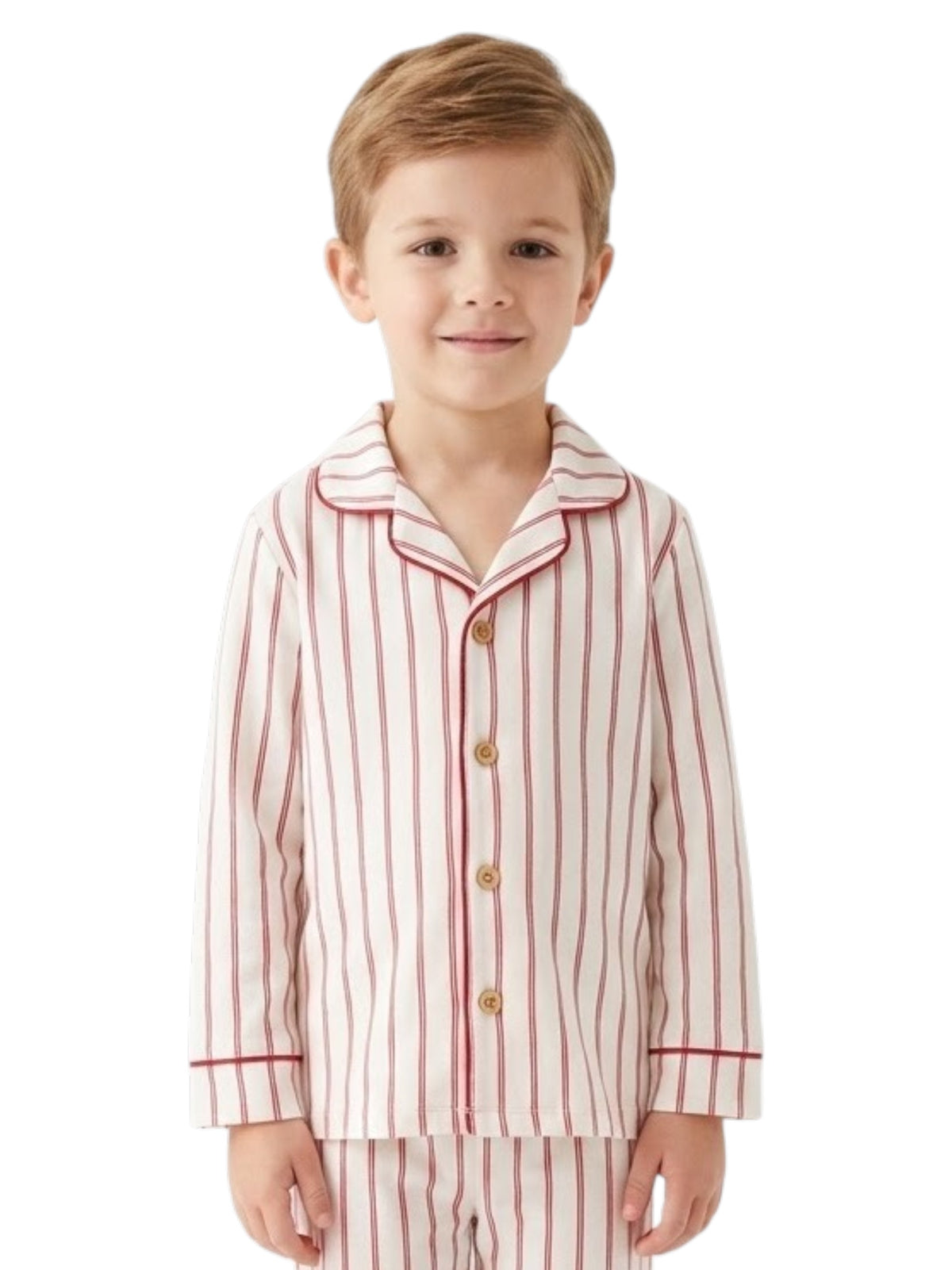 Image for Kids Boy's Striped Sleepwear Chemise,Red/Off White