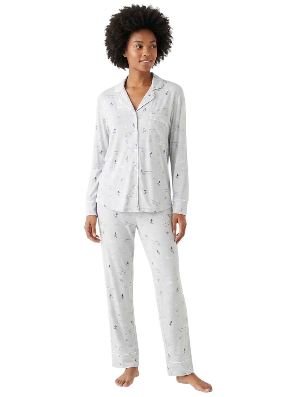 Image for Women's Printed Sleepwear Set 2Pieces,Light Grey