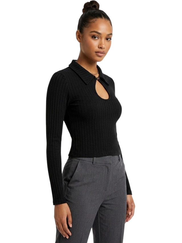 Image for Women's Ribbed Top,Black