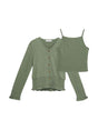 Image for Kids Girl's Plain Solid Set 2Pieces,Olive