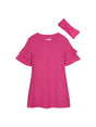 Image for Kids Girl's Ribbed Dress With Headband,Hot Pink
