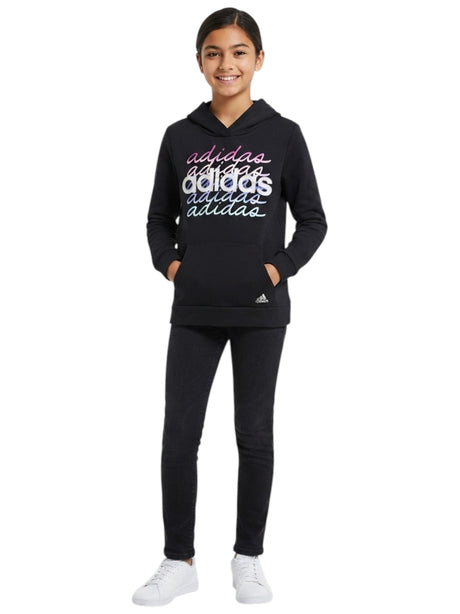 Image for Kids Girl's Prand Logo Printed Hoodies,Black