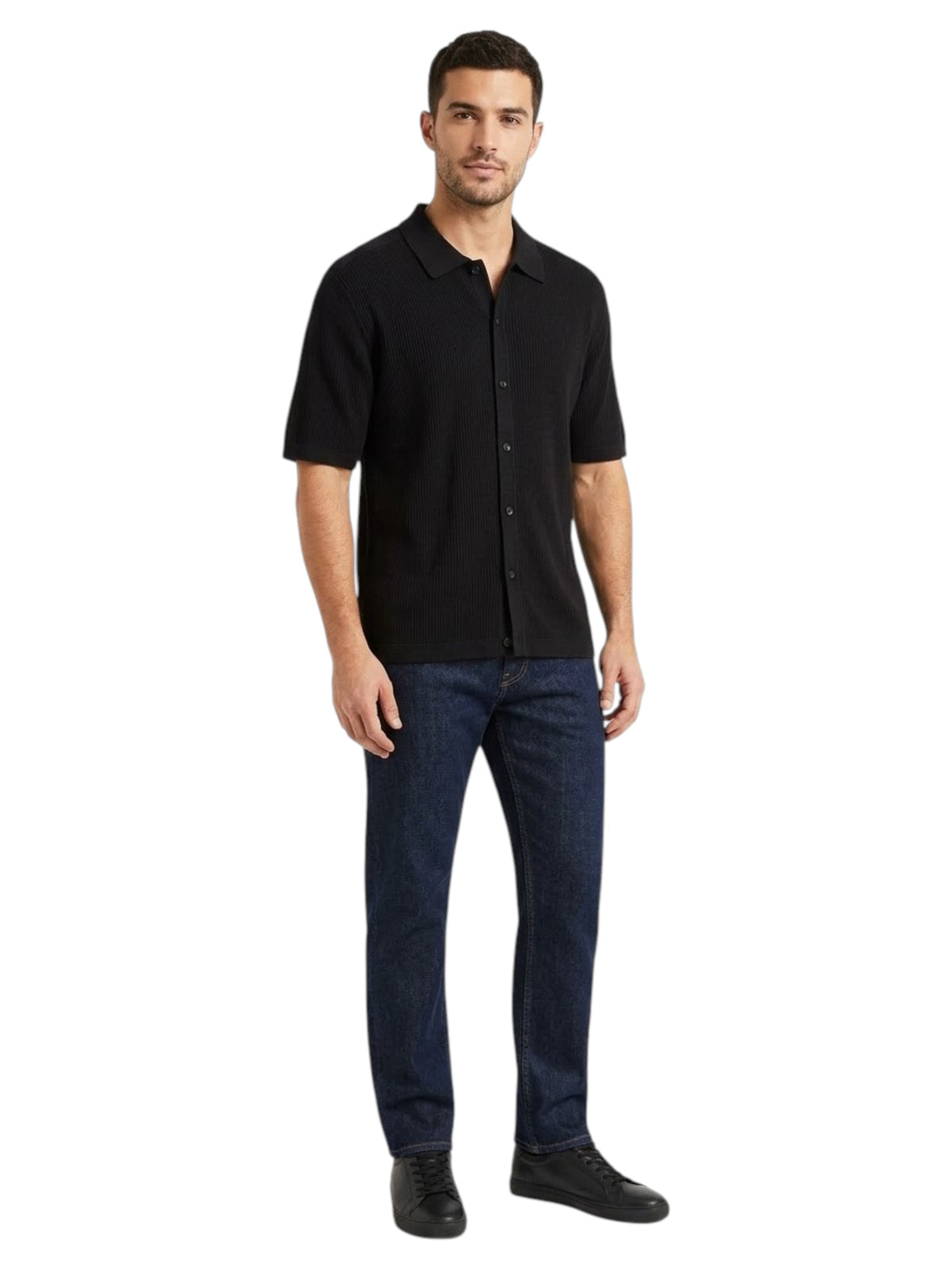Image for Men's Textured Dress Shirt,Black