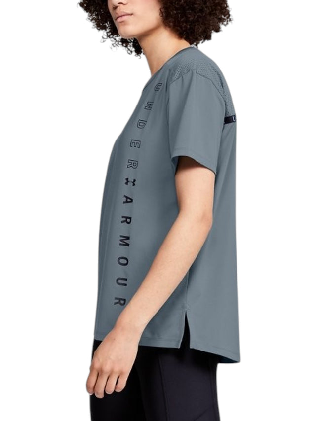 Image for Women's Brand Logo Printred Sport Top,Smoky Blue
