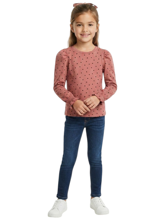 Image for Kids Girl's Printed Top,Dusty Mauve
