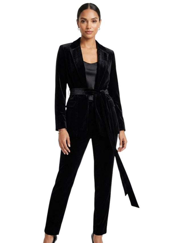 Image for Women's Plain Velvet Blazer,Black