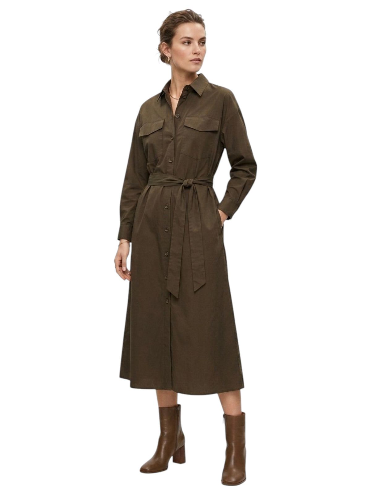 Image for Women's Plain Dress,Olive