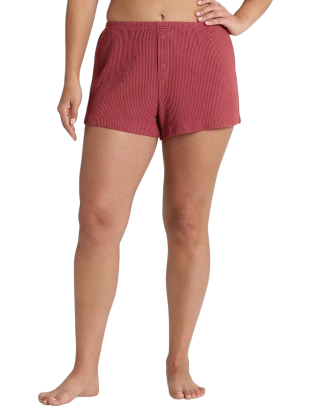 Image for Women's Ribbed Sleepwear Short,Dusty Pink