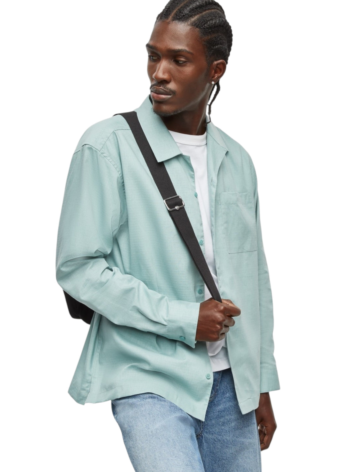 Image for Men's Textured Dress Shirt,Mint Green