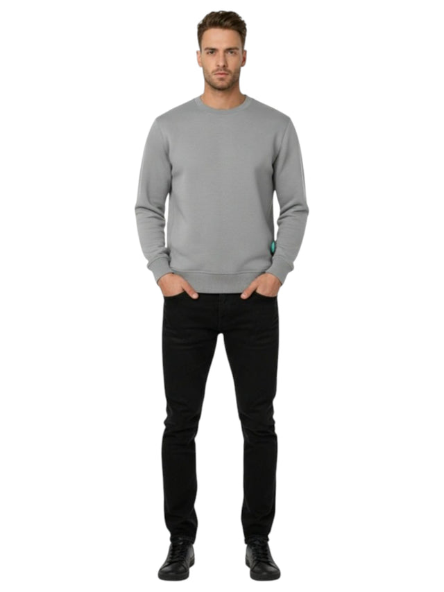 Image for Men's Plain Solid Sweaters,Dark Grey