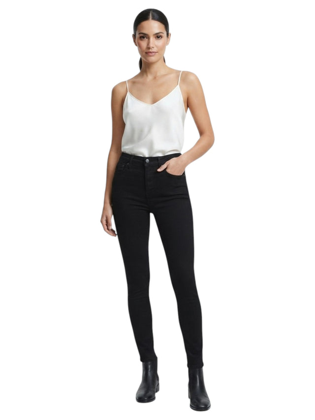 Image for Women's Plain Denim Pants,Black