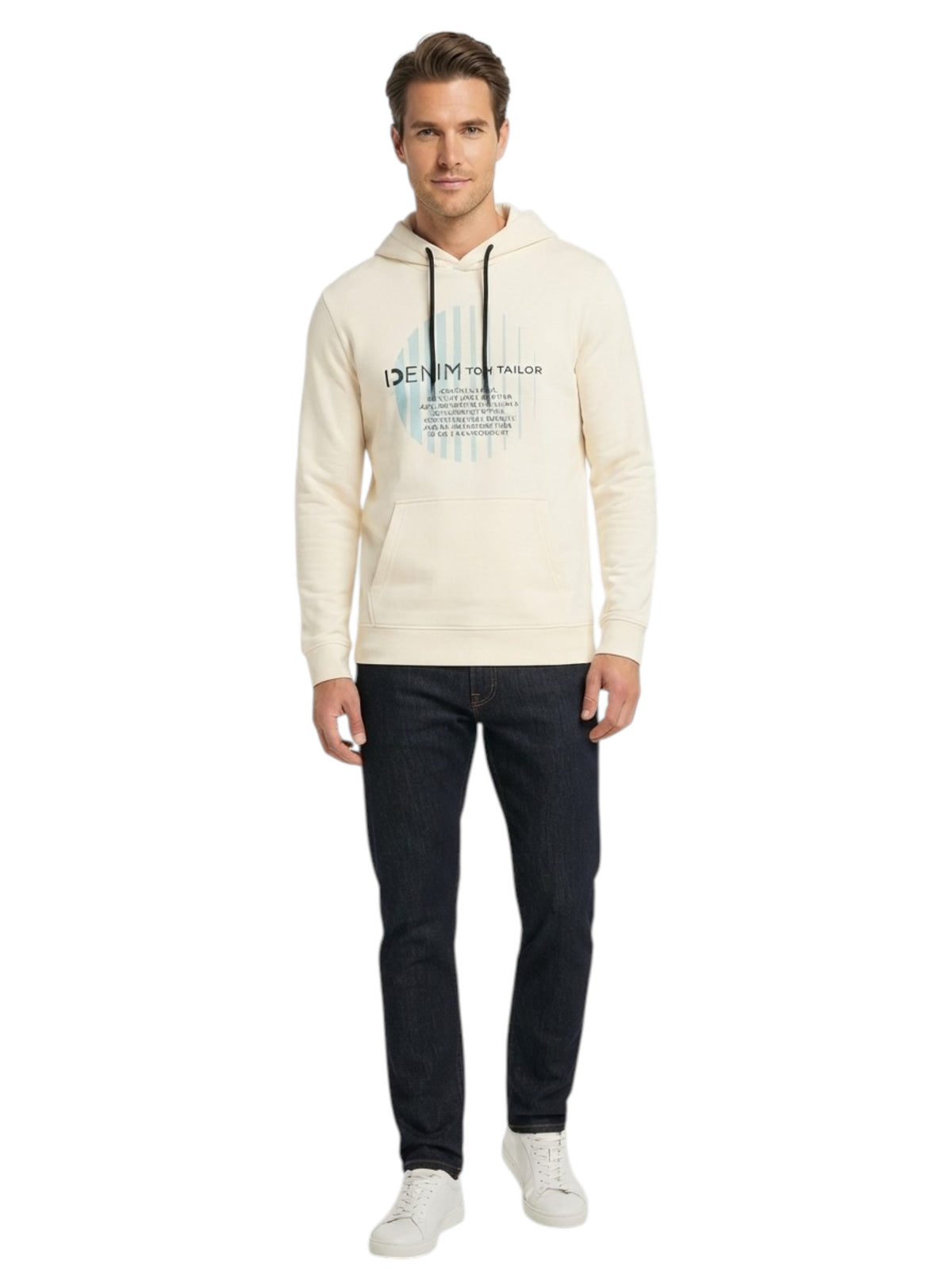 Image for Men's Brand Logo Printed Hoodies,Beige