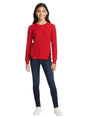 Image for Kids Girl's Textured Knitted Sweater,Red