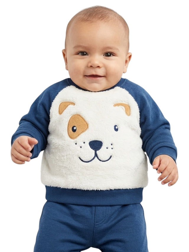 Image for Kids Boy's ColorBlocked Faux Fur Sweater,White
