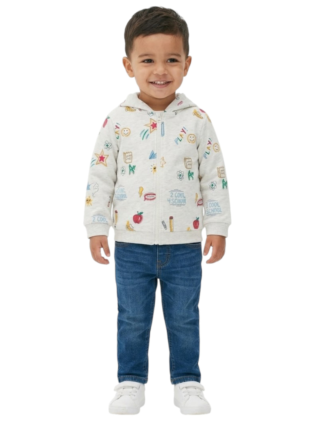 Image for Kids Boy's Printed Hoodie,Grey