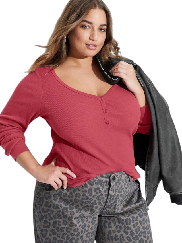 Image for Women's Ribbed Top,Burgandy