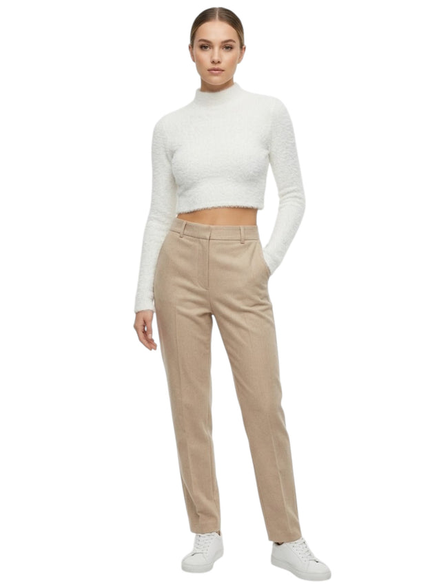 Image for Women's Plain Faux Fur Top,White